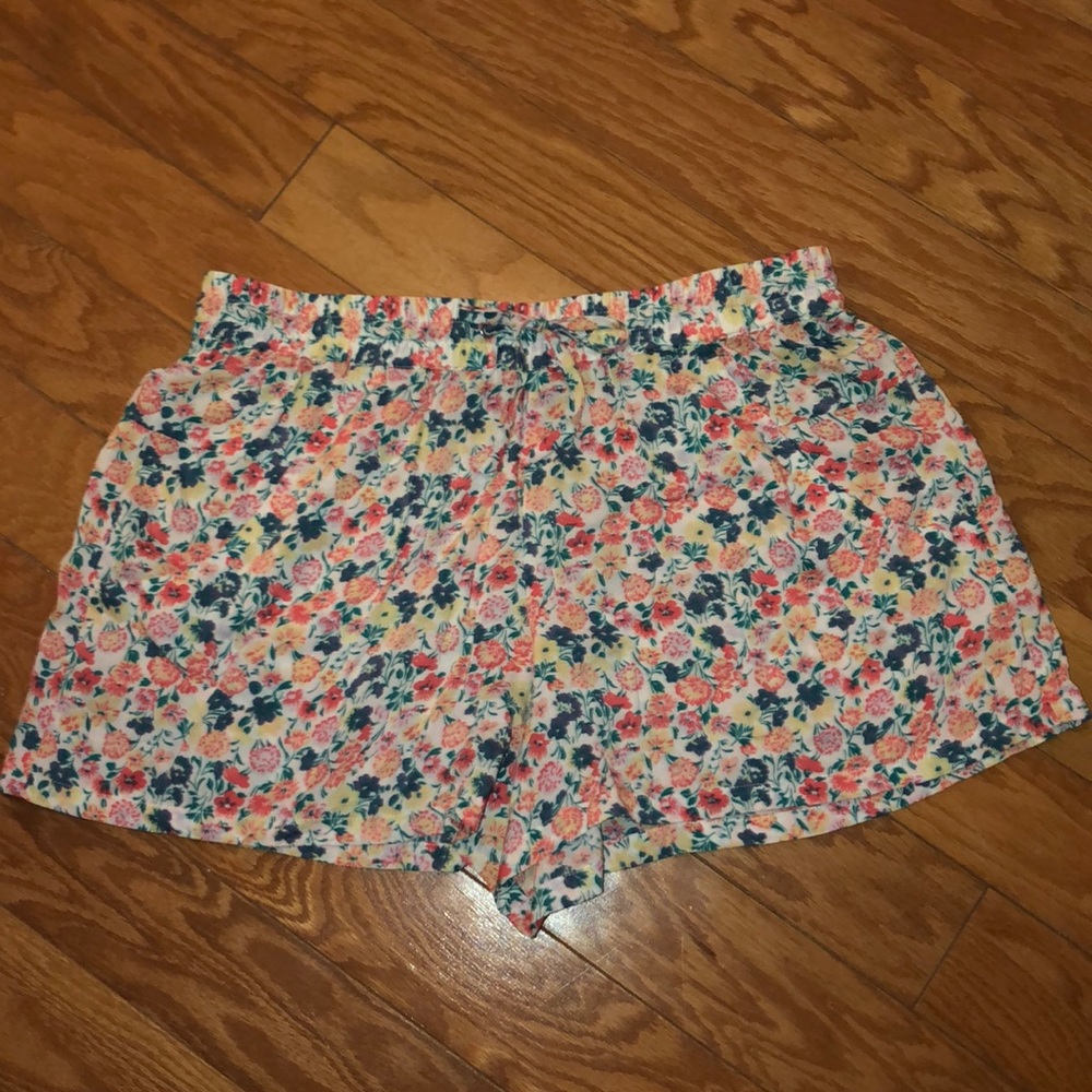 French Connection Tie Waist Floral Print Shorts